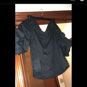 Black off the shoulder blouse
